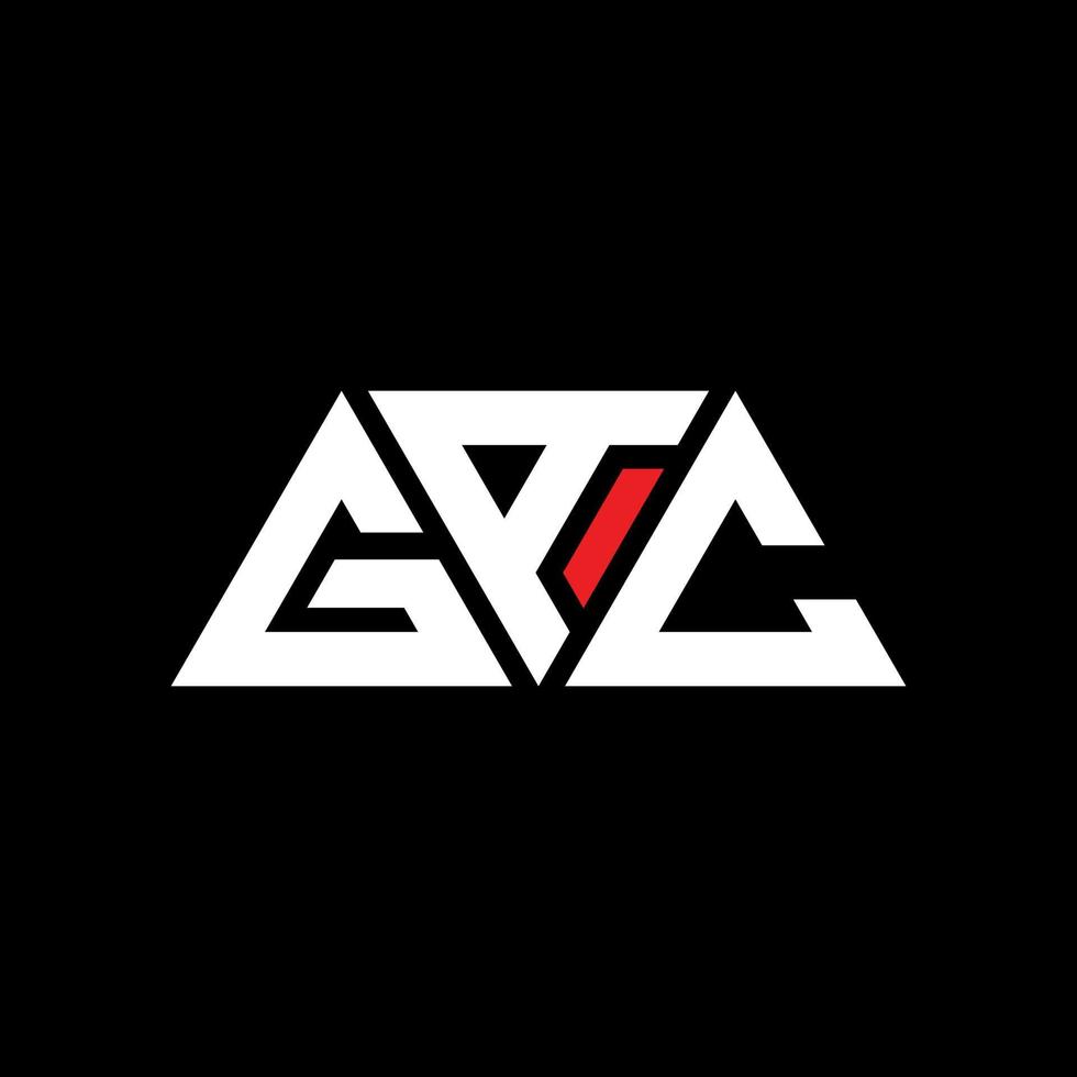 GAC triangle letter logo design with triangle shape. GAC triangle logo design monogram. GAC triangle vector logo template with red color. GAC triangular logo Simple, Elegant, and Luxurious Logo. GAC