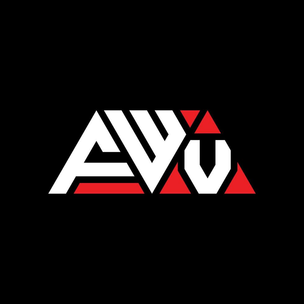 FWV triangle letter logo design with triangle shape. FWV triangle logo design monogram. FWV triangle vector logo template with red color. FWV triangular logo Simple, Elegant, and Luxurious Logo. FWV