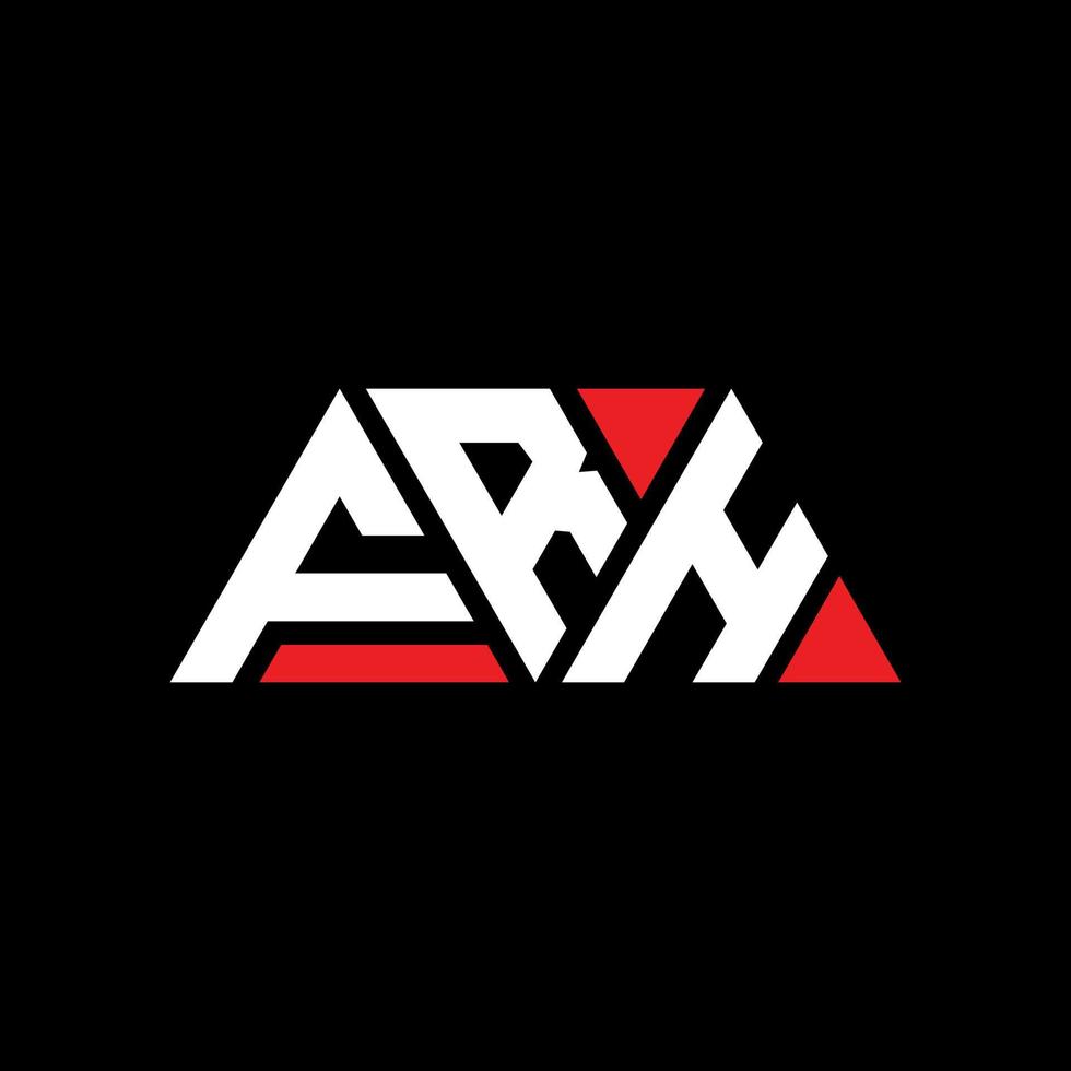 FRH triangle letter logo design with triangle shape. FRH triangle logo design monogram. FRH triangle vector logo template with red color. FRH triangular logo Simple, Elegant, and Luxurious Logo. FRH