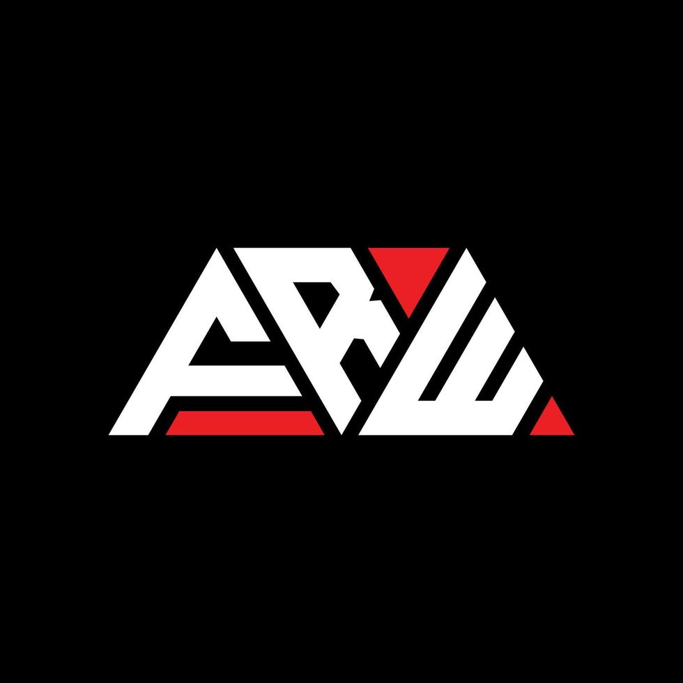 FRW triangle letter logo design with triangle shape. FRW triangle logo design monogram. FRW triangle vector logo template with red color. FRW triangular logo Simple, Elegant, and Luxurious Logo. FRW