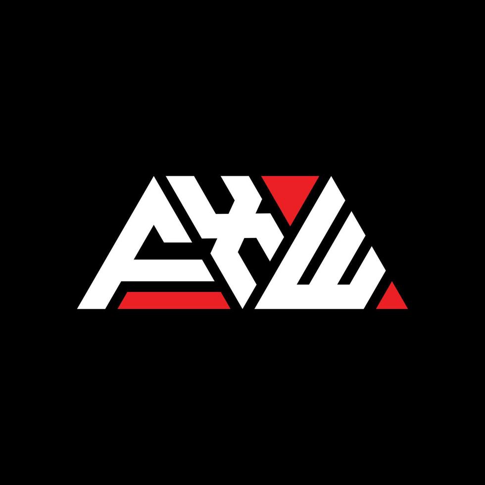 Diseño de logotipo de letra triangular fxw con forma de triángulo. monograma de diseño de logotipo de triángulo fxw. plantilla de logotipo de vector de triángulo fxw con color rojo. logotipo triangular fxw logotipo simple, elegante y lujoso. fxw