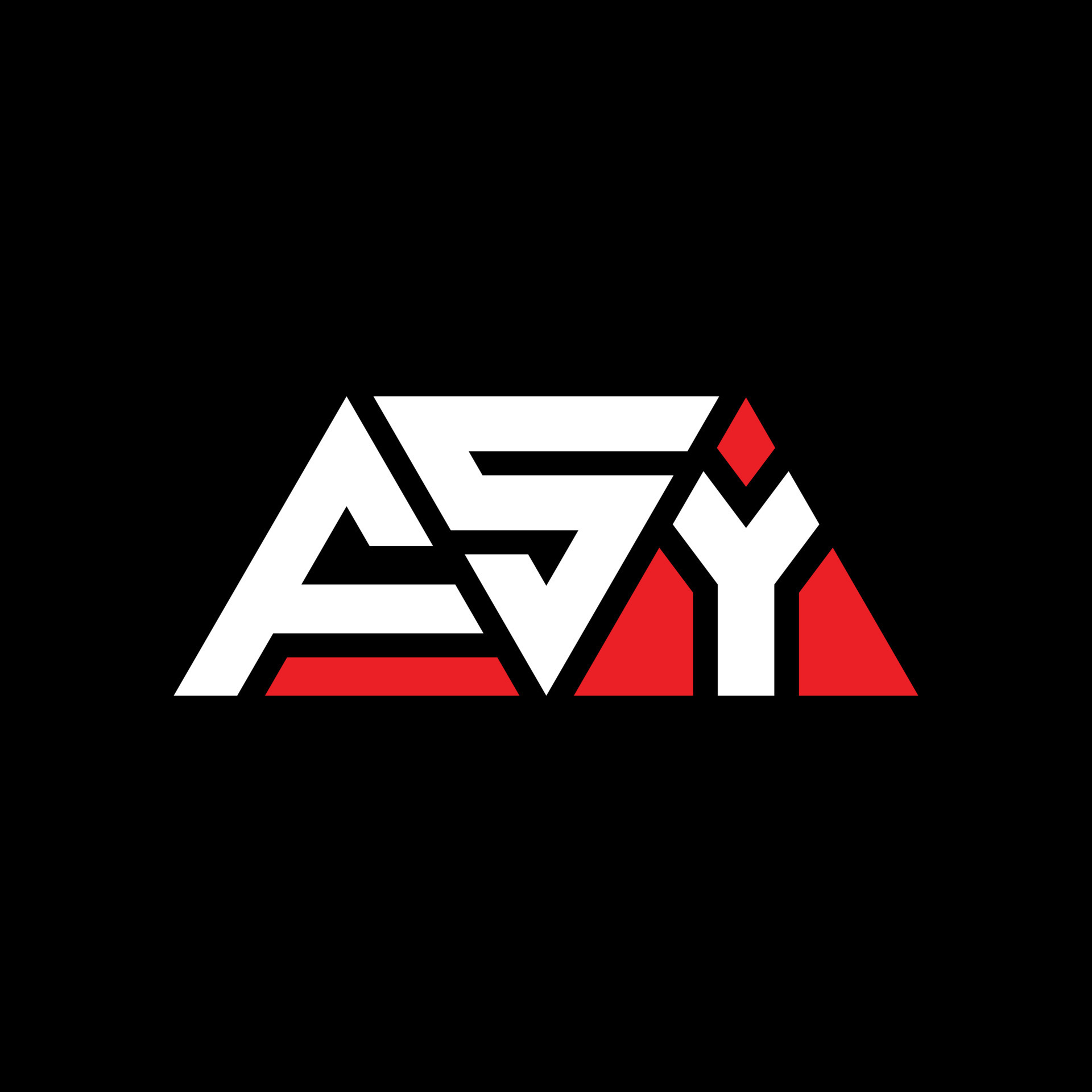 diseño de logotipo de letra de triángulo fsy con forma de triángulo