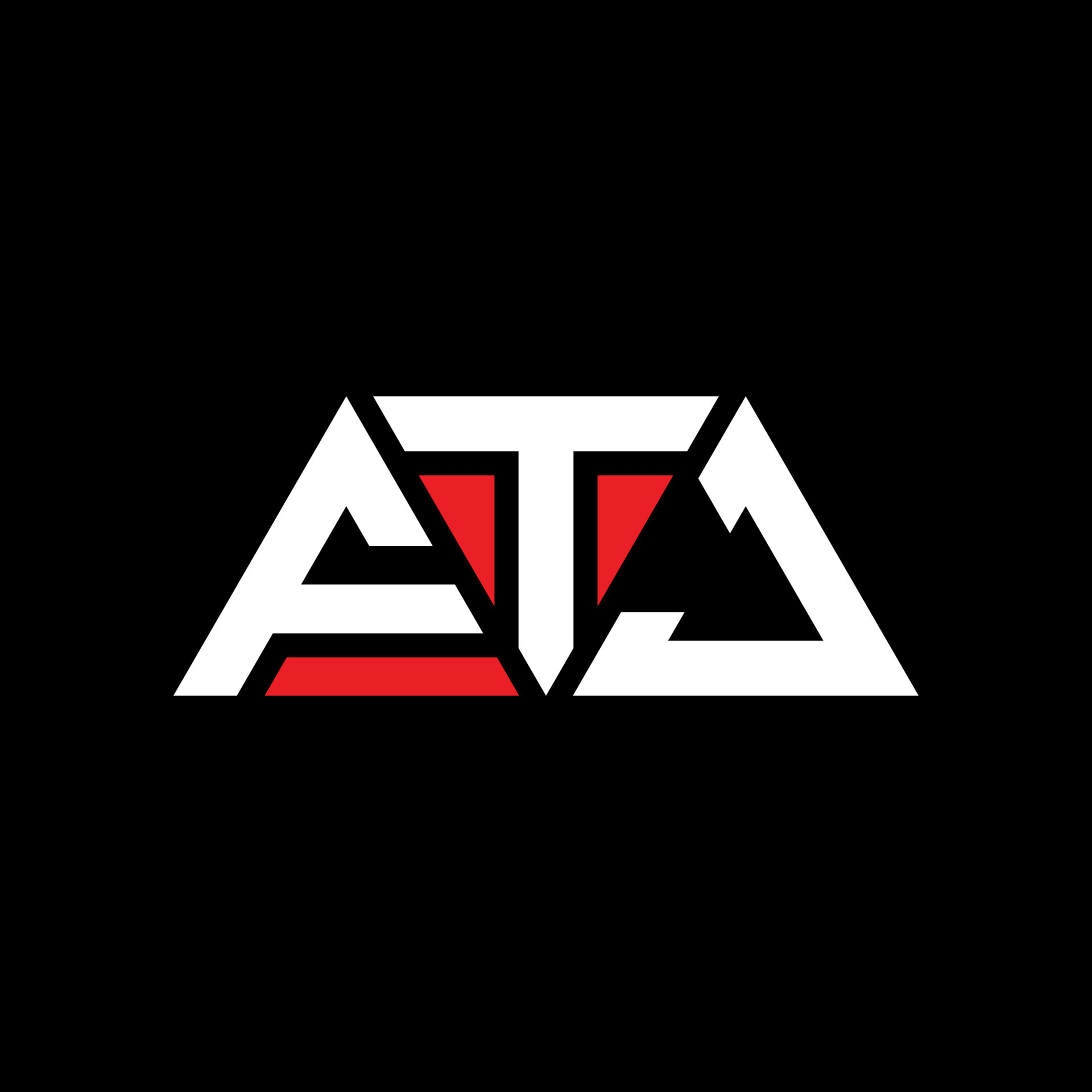 Diseño de logotipo de letra triangular ftj con forma de triángulo