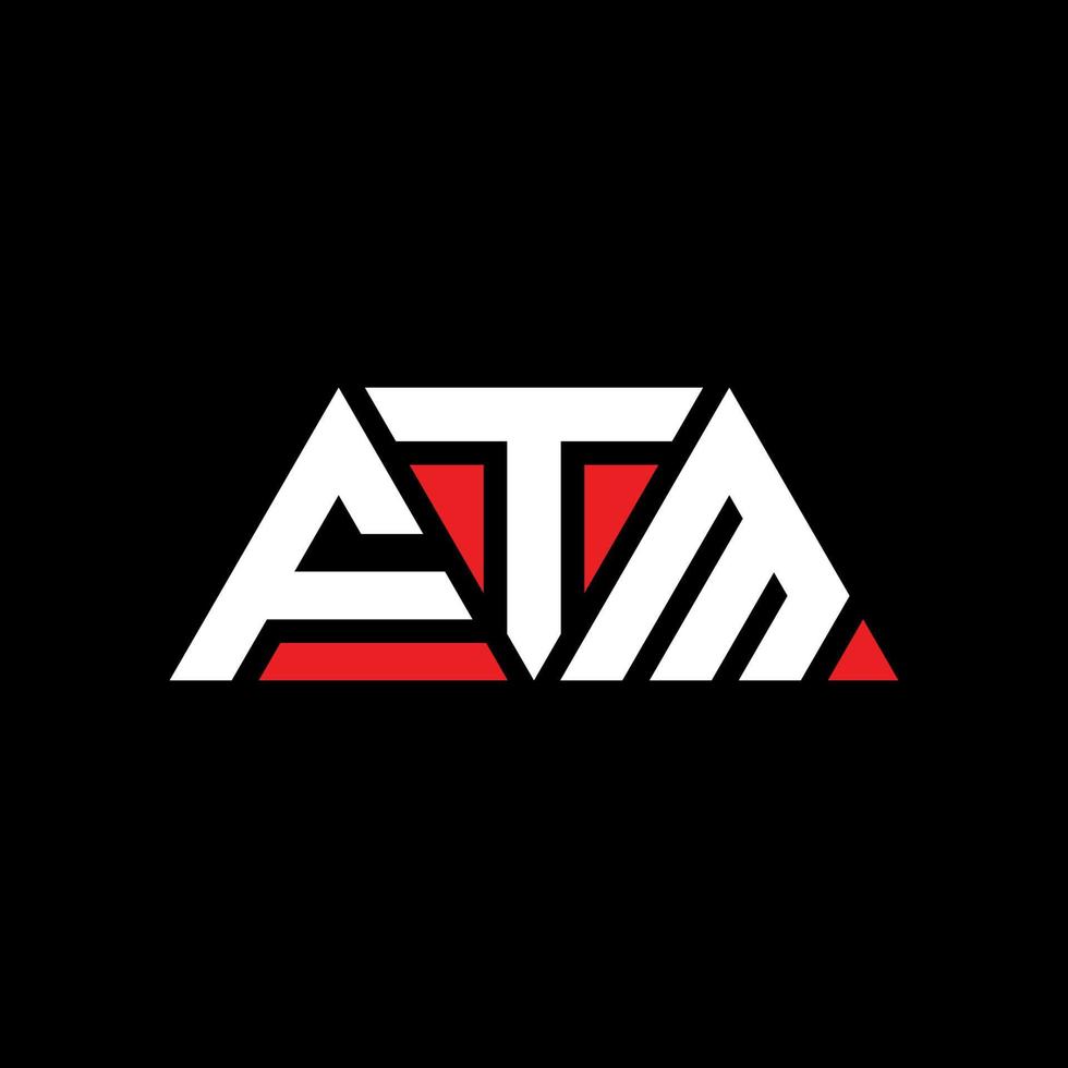 FTM triangle letter logo design with triangle shape. FTM triangle logo design monogram. FTM triangle vector logo template with red color. FTM triangular logo Simple, Elegant, and Luxurious Logo. FTM