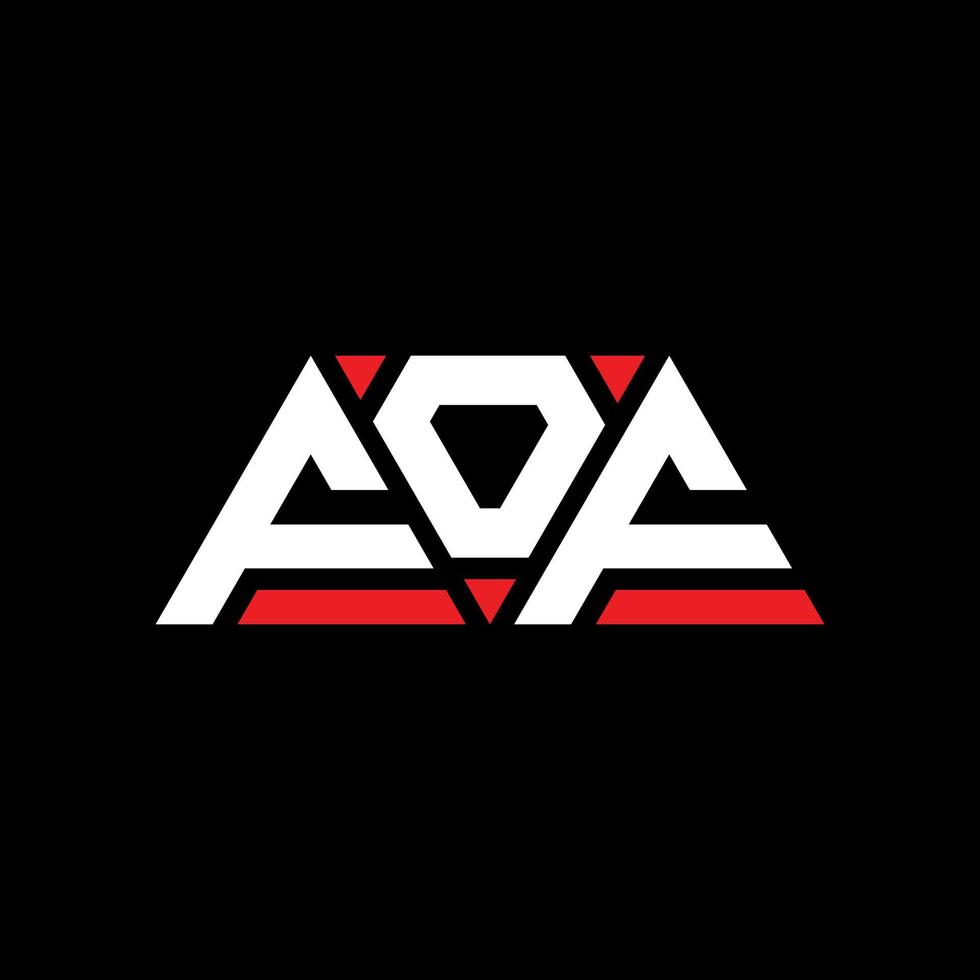 FOF triangle letter logo design with triangle shape. FOF triangle logo design monogram. FOF triangle vector logo template with red color. FOF triangular logo Simple, Elegant, and Luxurious Logo. FOF
