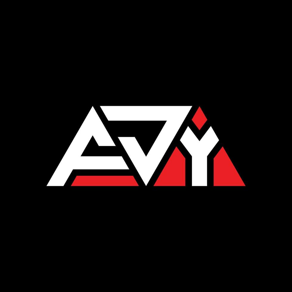 FJY triangle letter logo design with triangle shape. FJY triangle logo design monogram. FJY triangle vector logo template with red color. FJY triangular logo Simple, Elegant, and Luxurious Logo. FJY