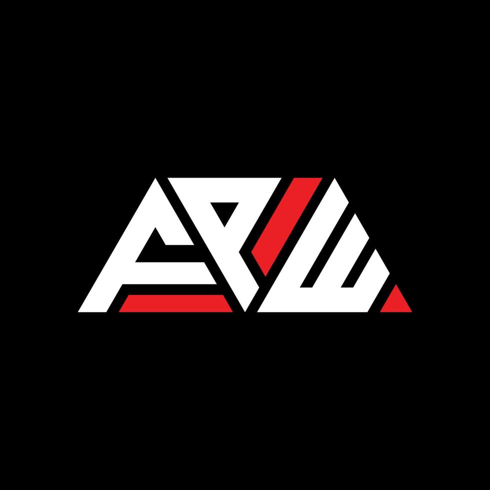 FPW triangle letter logo design with triangle shape. FPW triangle logo design monogram. FPW triangle vector logo template with red color. FPW triangular logo Simple, Elegant, and Luxurious Logo. FPW