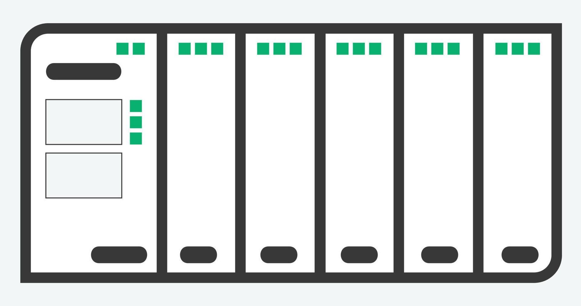 PLC Programable Logic Controller With Input and Output Flat Design vector