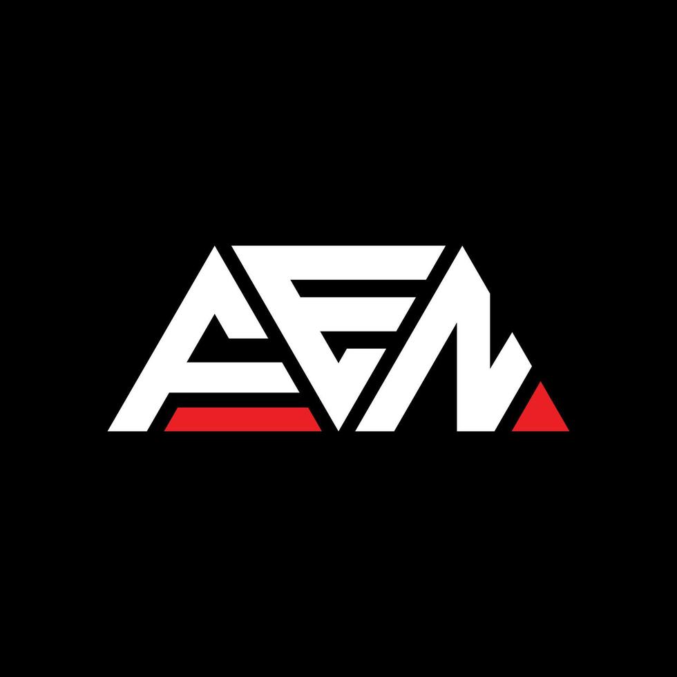 FEN triangle letter logo design with triangle shape. FEN triangle logo design monogram. FEN triangle vector logo template with red color. FEN triangular logo Simple, Elegant, and Luxurious Logo. FEN