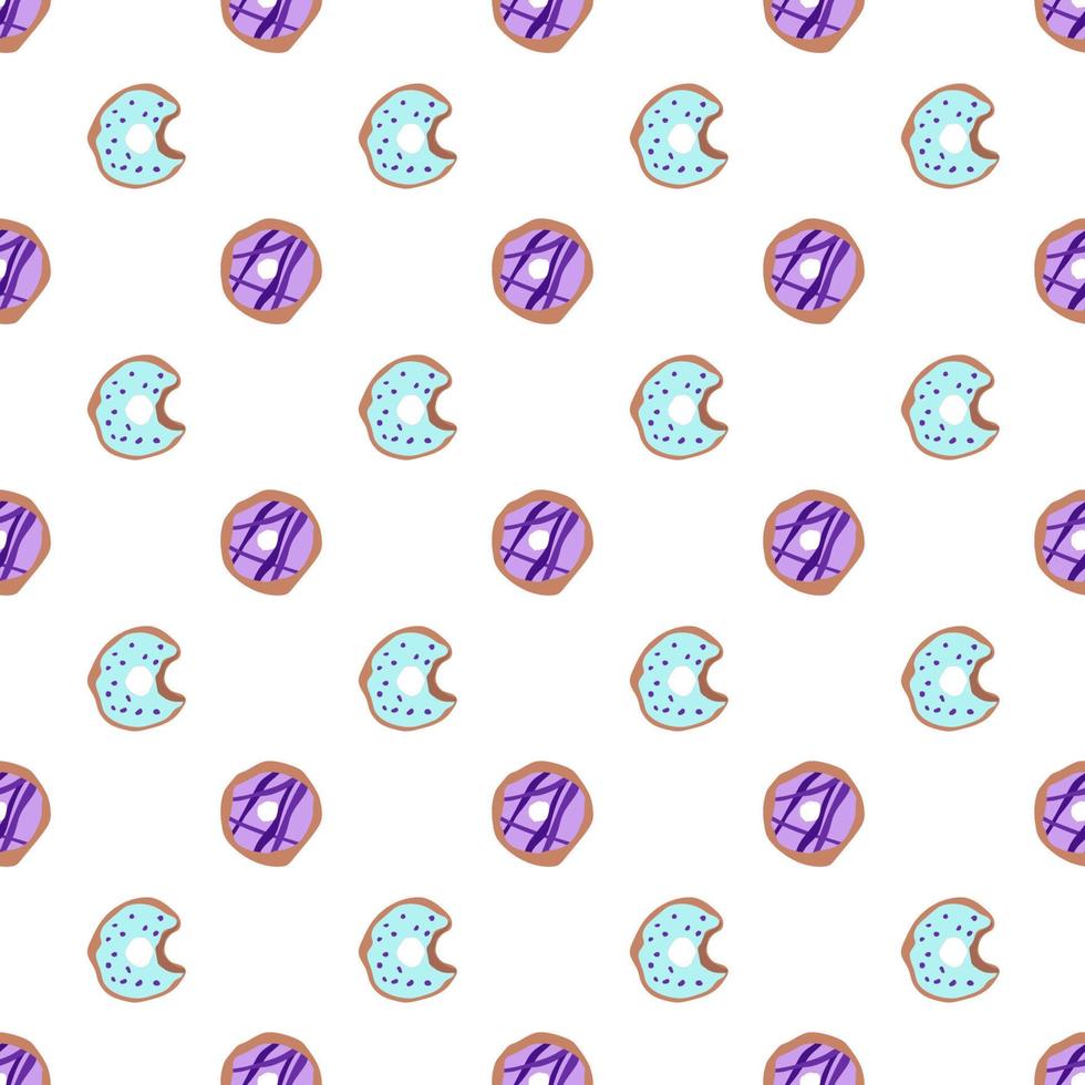 seamless pattern with glazed donuts. Bright juicy pattern on a white background vector