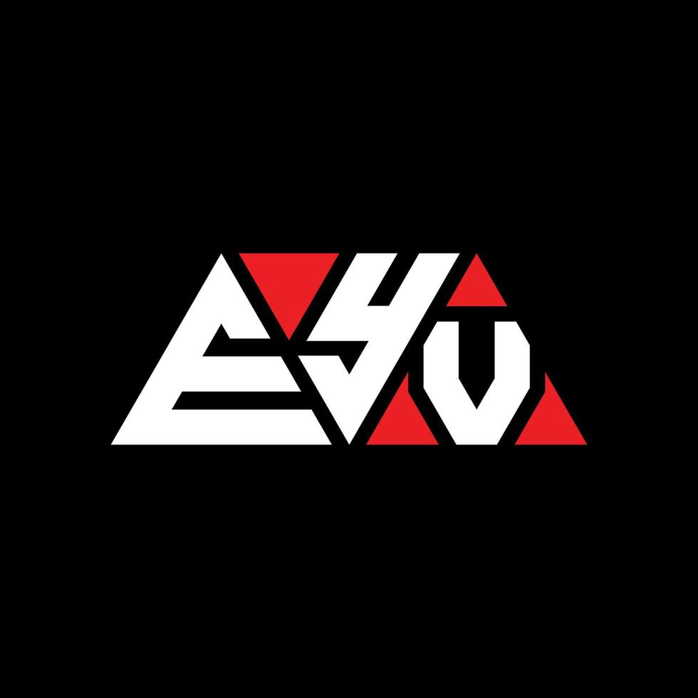 EYV triangle letter logo design with triangle shape. EYV triangle logo design monogram. EYV triangle vector logo template with red color. EYV triangular logo Simple, Elegant, and Luxurious Logo. EYV