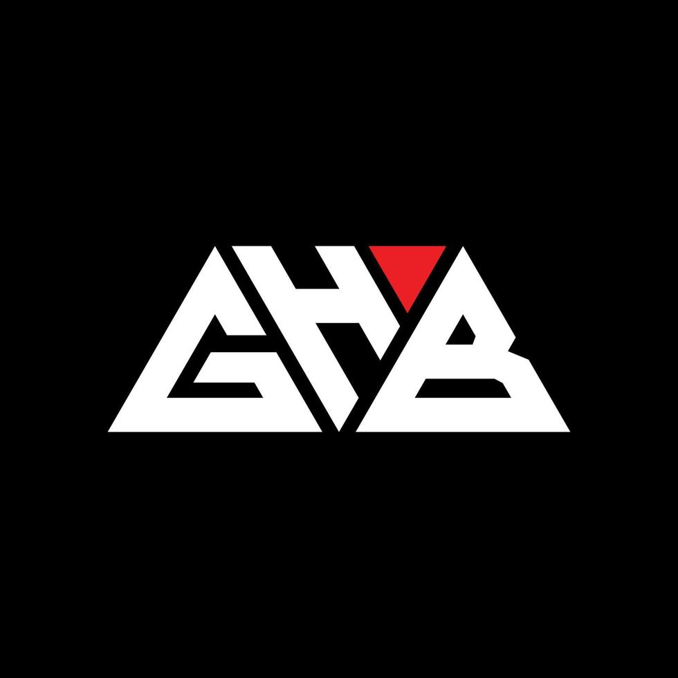 GHB triangle letter logo design with triangle shape. GHB triangle logo design monogram. GHB triangle vector logo template with red color. GHB triangular logo Simple, Elegant,