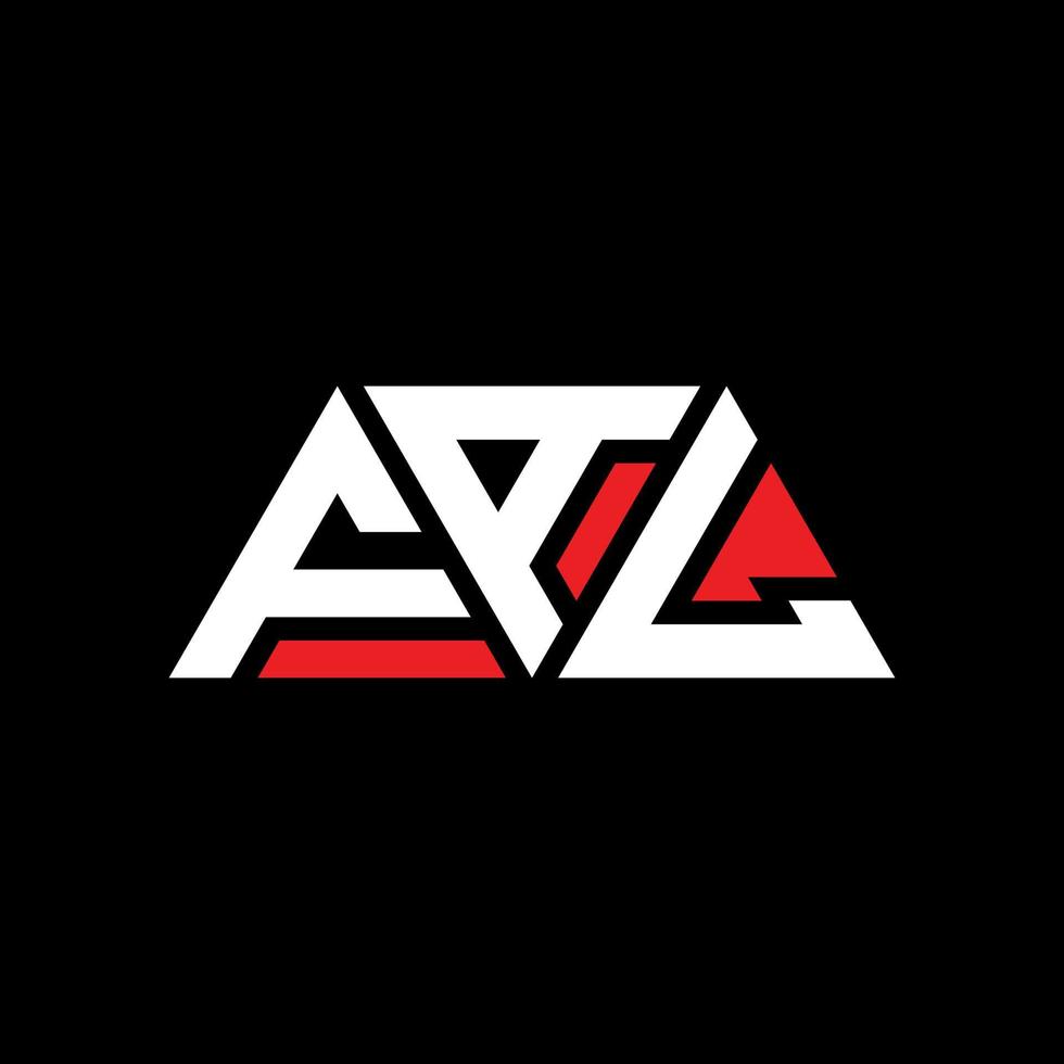 FAL triangle letter logo design with triangle shape. FAL triangle logo design monogram. FAL triangle vector logo template with red color. FAL triangular logo Simple, Elegant, and Luxurious Logo. FAL
