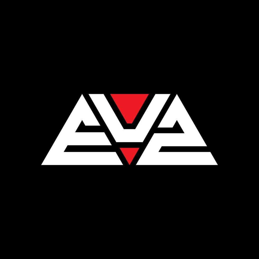 EUZ triangle letter logo design with triangle shape. EUZ triangle logo design monogram. EUZ triangle vector logo template with red color. EUZ triangular logo Simple, Elegant, and Luxurious Logo. EUZ