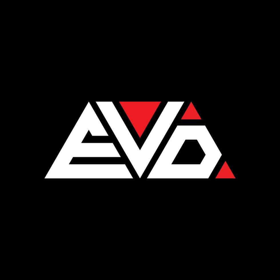 EVD triangle letter logo design with triangle shape. EVD triangle logo design monogram. EVD triangle vector logo template with red color. EVD triangular logo Simple, Elegant, and Luxurious Logo. EVD