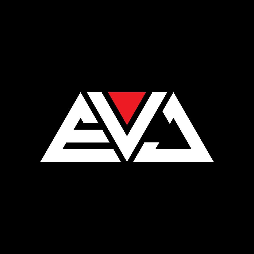 Diseño de logotipo de letra triangular evj con forma de triángulo. monograma de diseño del logotipo del triángulo evj. plantilla de logotipo de vector de triángulo evj con color rojo. logotipo triangular evj logotipo simple, elegante y lujoso. evj