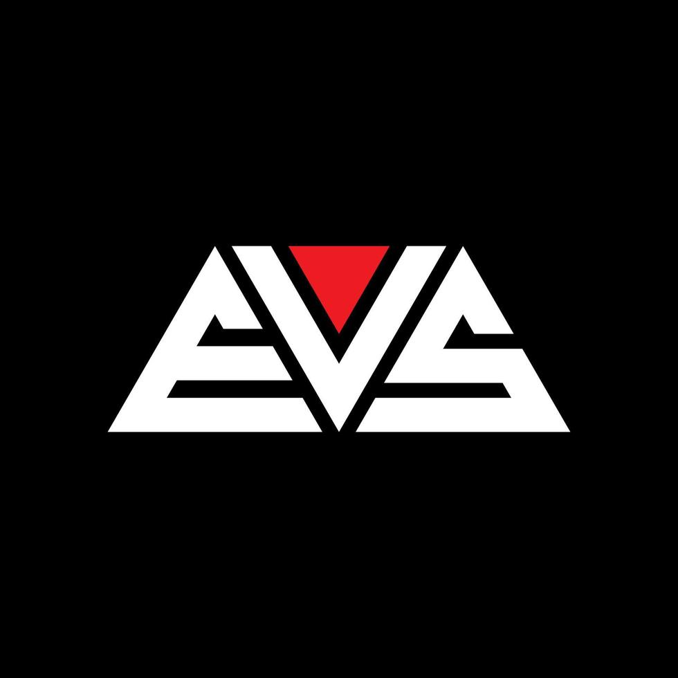 EVS triangle letter logo design with triangle shape. EVS triangle logo design monogram. EVS triangle vector logo template with red color. EVS triangular logo Simple, Elegant, and Luxurious Logo. EVS