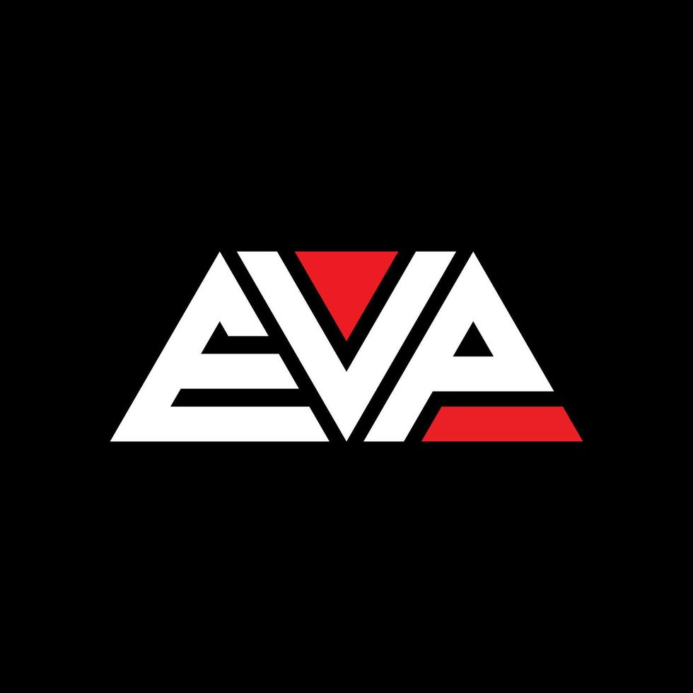 diseño de logotipo de letra de triángulo evp con forma de triángulo. monograma de diseño de logotipo de triángulo evp. plantilla de logotipo de vector de triángulo evp con color rojo. logotipo triangular evp logotipo simple, elegante y lujoso. EVP