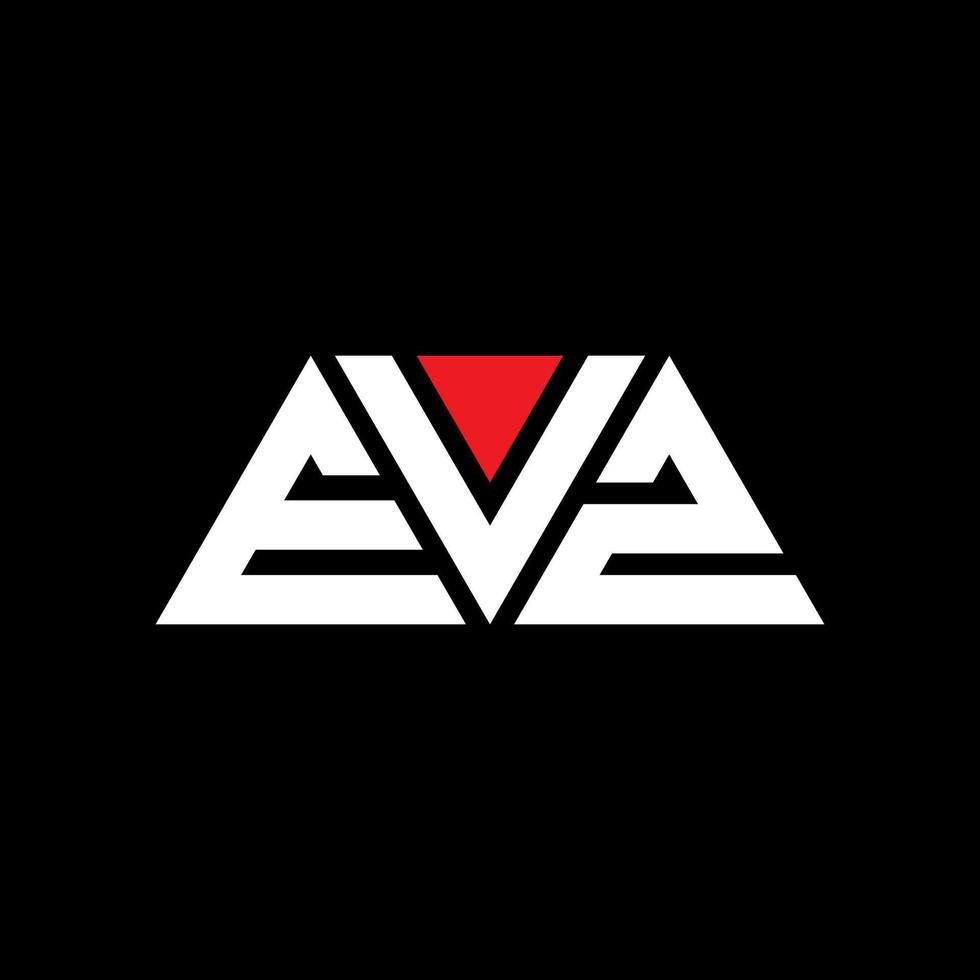 EVZ triangle letter logo design with triangle shape. EVZ triangle logo design monogram. EVZ triangle vector logo template with red color. EVZ triangular logo Simple, Elegant, and Luxurious Logo. EVZ