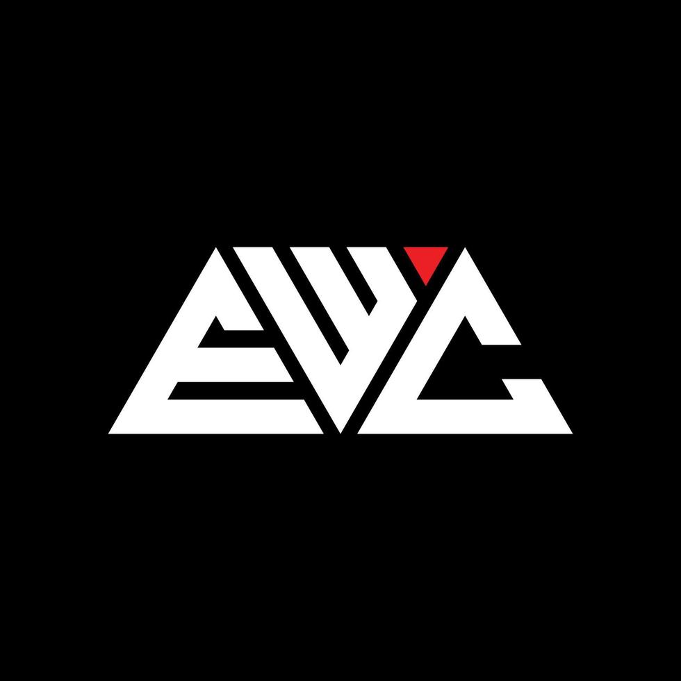 diseño de logotipo de letra triangular ewc con forma de triángulo. monograma de diseño del logotipo del triángulo ewc. plantilla de logotipo de vector de triángulo ewc con color rojo. logotipo triangular ewc logotipo simple, elegante y lujoso. ewc