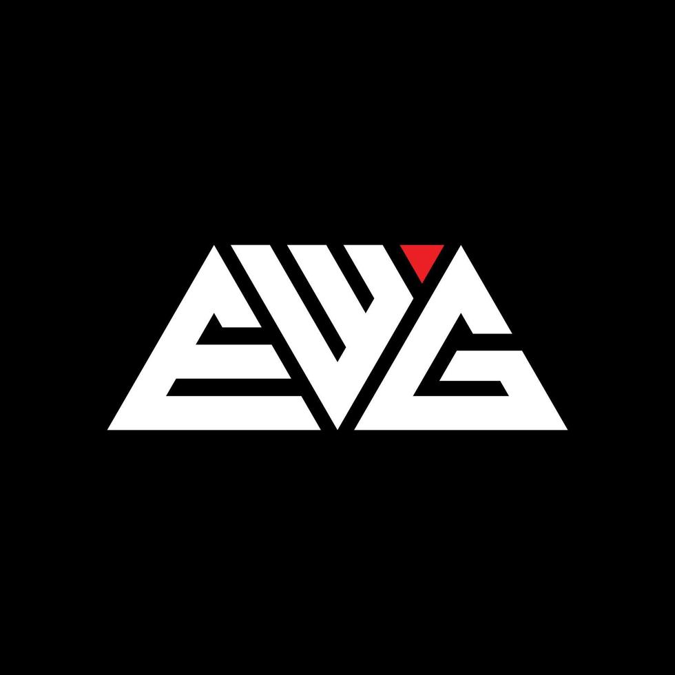 EWG triangle letter logo design with triangle shape. EWG triangle logo design monogram. EWG triangle vector logo template with red color. EWG triangular logo Simple, Elegant, and Luxurious Logo. EWG