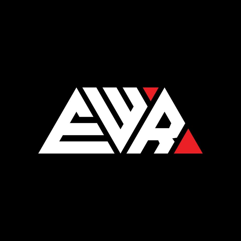Diseño de logotipo de letra de triángulo ewr con forma de triángulo. monograma de diseño del logotipo del triángulo ewr. plantilla de logotipo de vector de triángulo ewr con color rojo. logotipo triangular ewr logotipo simple, elegante y lujoso. ewr
