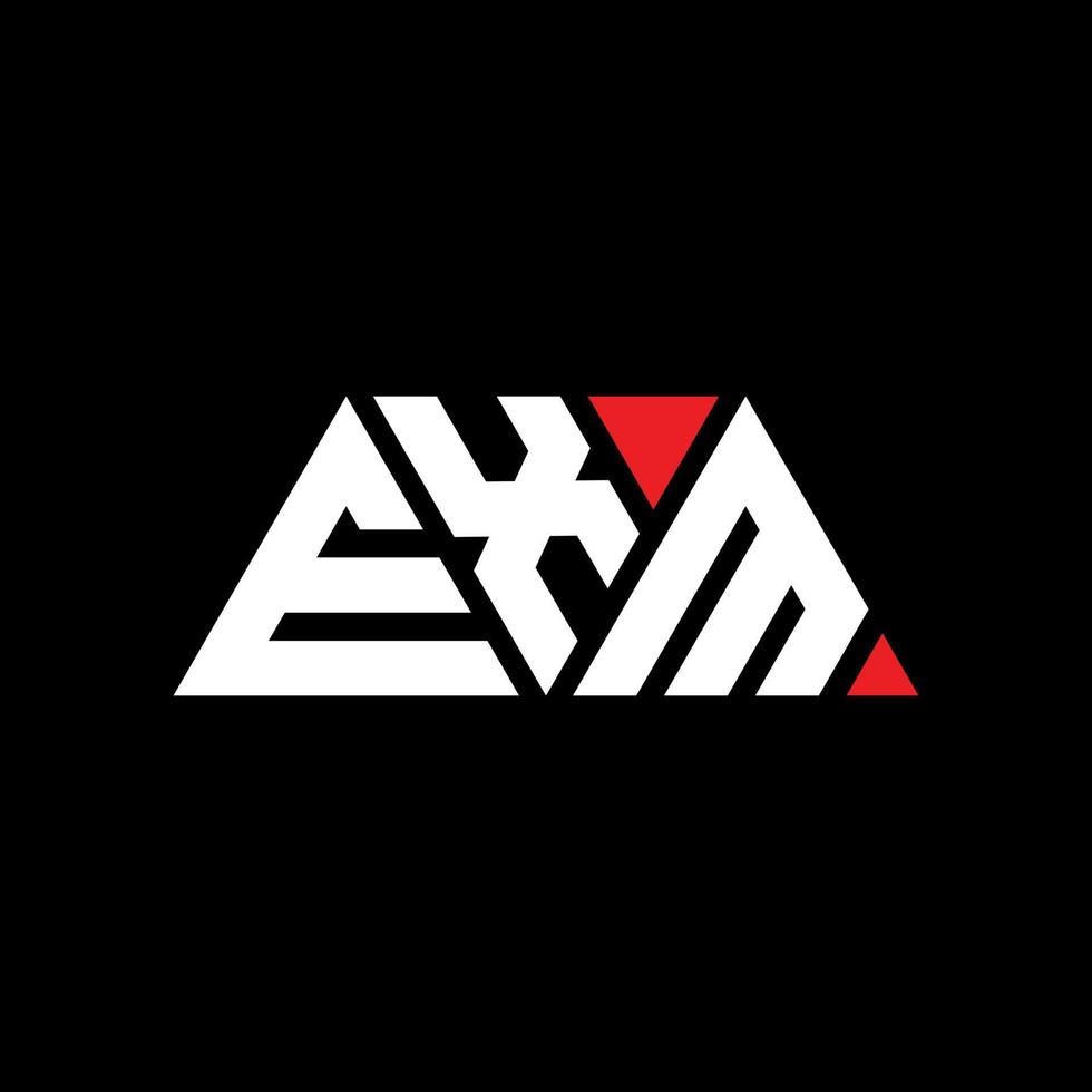 exm diseño de logotipo de letra triangular con forma de triángulo. monograma de diseño del logotipo del triángulo exm. Plantilla de logotipo de vector de triángulo exm con color rojo. logotipo triangular exm logotipo simple, elegante y lujoso. examen