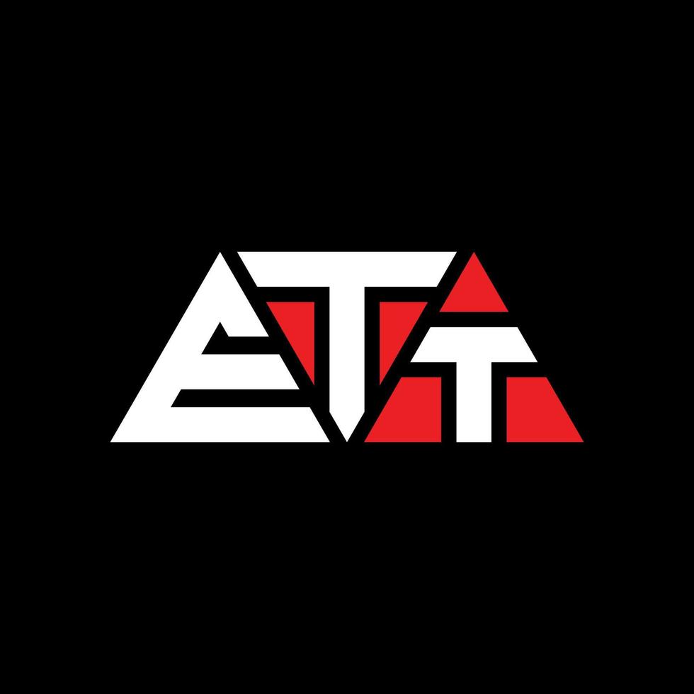 ETT triangle letter logo design with triangle shape. ETT triangle logo design monogram. ETT triangle vector logo template with red color. ETT triangular logo Simple, Elegant, and Luxurious Logo. ETT