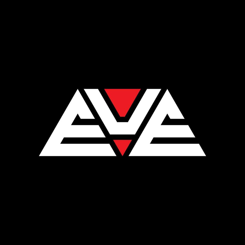 diseño de logotipo de letra de triángulo eue con forma de triángulo. monograma de diseño del logotipo del triángulo eue. plantilla de logotipo de vector de triángulo eue con color rojo. eue logo triangular logo simple, elegante y lujoso. eue