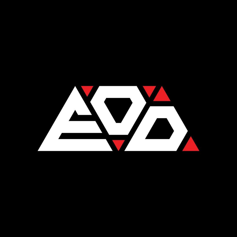 diseño de logotipo de letra triangular eod con forma de triángulo. monograma de diseño de logotipo de triángulo eod. plantilla de logotipo de vector de triángulo eod con color rojo. logotipo triangular eod logotipo simple, elegante y lujoso. eod