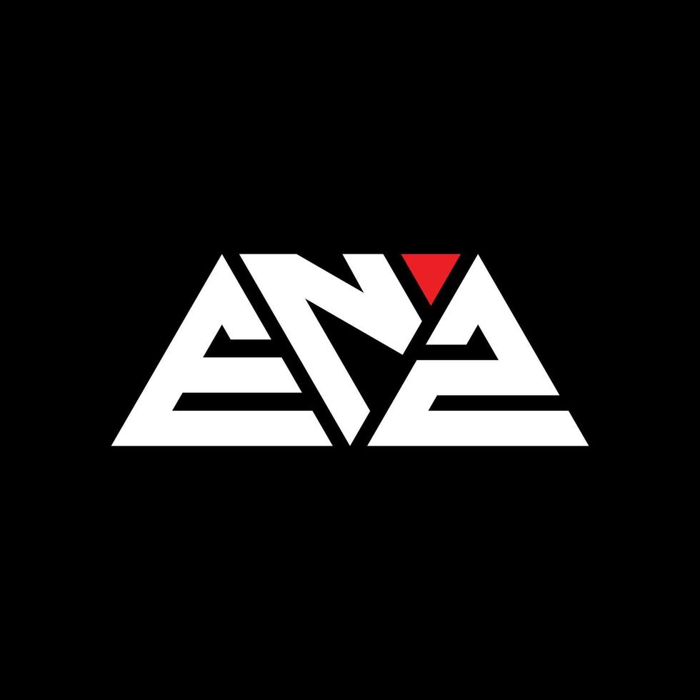 diseño de logotipo de letra triangular enz con forma de triángulo. monograma de diseño del logotipo del triángulo enz. plantilla de logotipo de vector de triángulo enz con color rojo. logo triangular enz logo simple, elegante y lujoso. enz