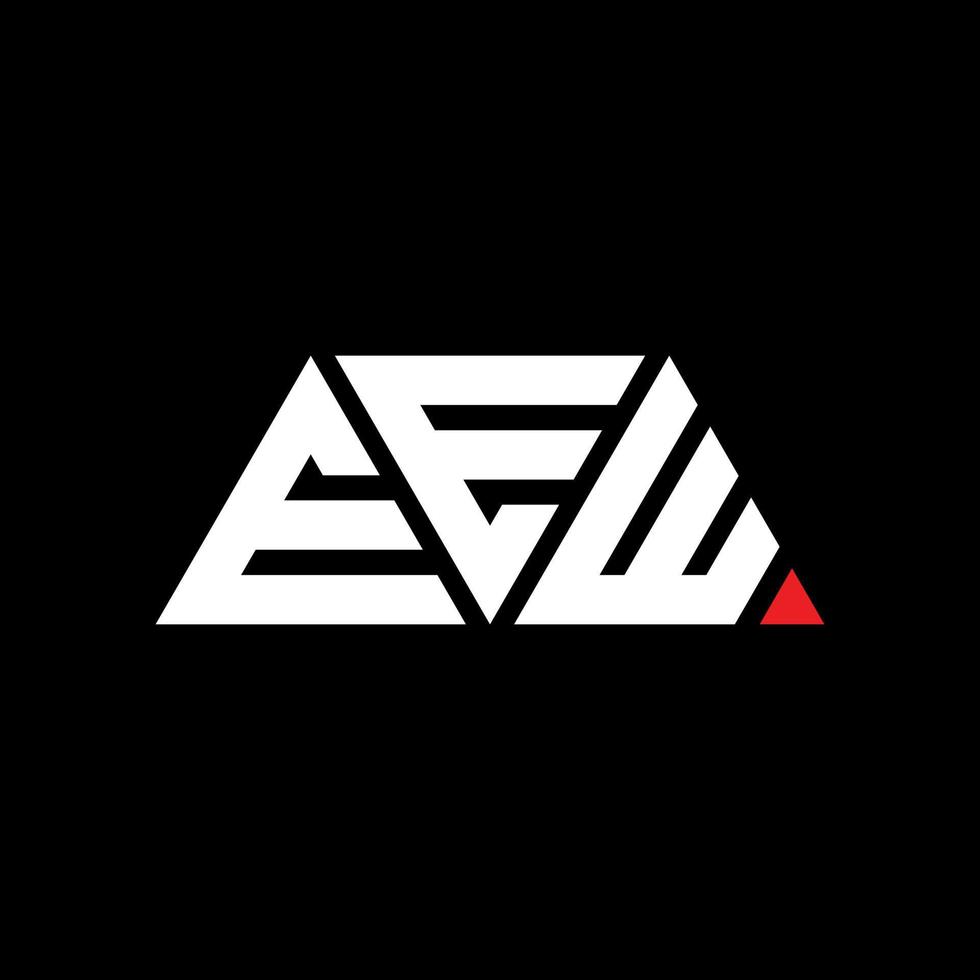 EEW triangle letter logo design with triangle shape. EEW triangle logo design monogram. EEW triangle vector logo template with red color. EEW triangular logo Simple, Elegant, and Luxurious Logo. EEW