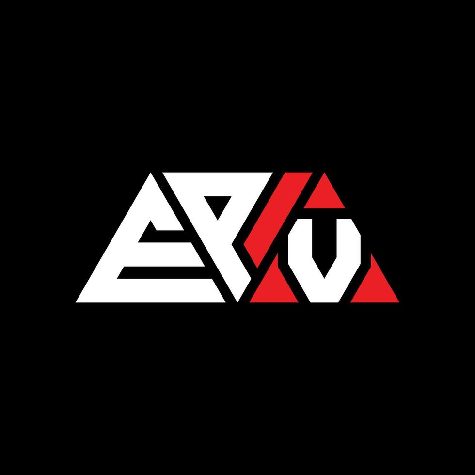 EPV triangle letter logo design with triangle shape. EPV triangle logo design monogram. EPV triangle vector logo template with red color. EPV triangular logo Simple, Elegant, and Luxurious Logo. EPV