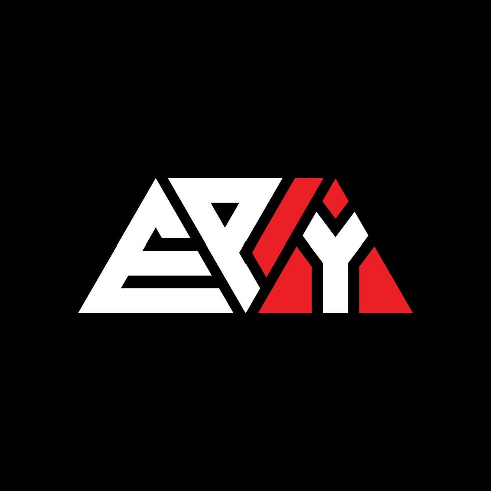 EPY triangle letter logo design with triangle shape. EPY triangle logo design monogram. EPY triangle vector logo template with red color. EPY triangular logo Simple, Elegant, and Luxurious Logo. EPY