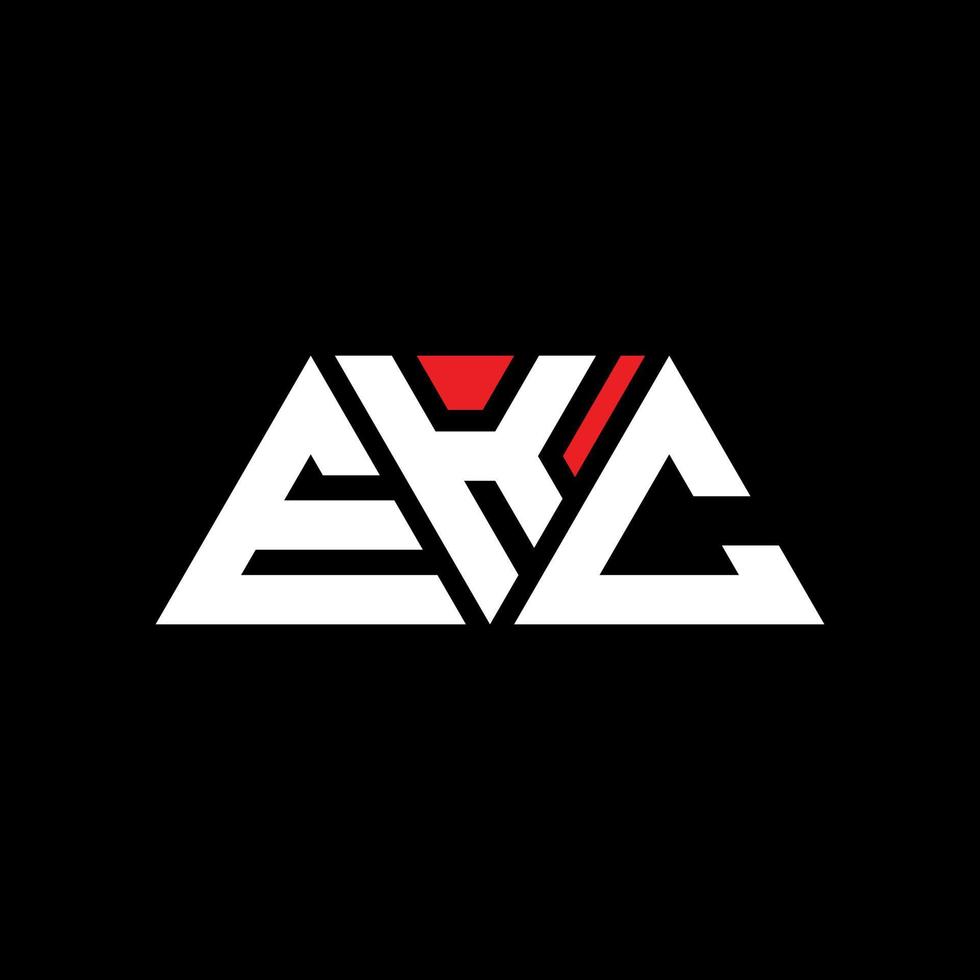 Diseño de logotipo de letra triangular ekc con forma de triángulo. monograma de diseño del logotipo del triángulo ekc. plantilla de logotipo de vector de triángulo ekc con color rojo. logotipo triangular ekc logotipo simple, elegante y lujoso. ekc