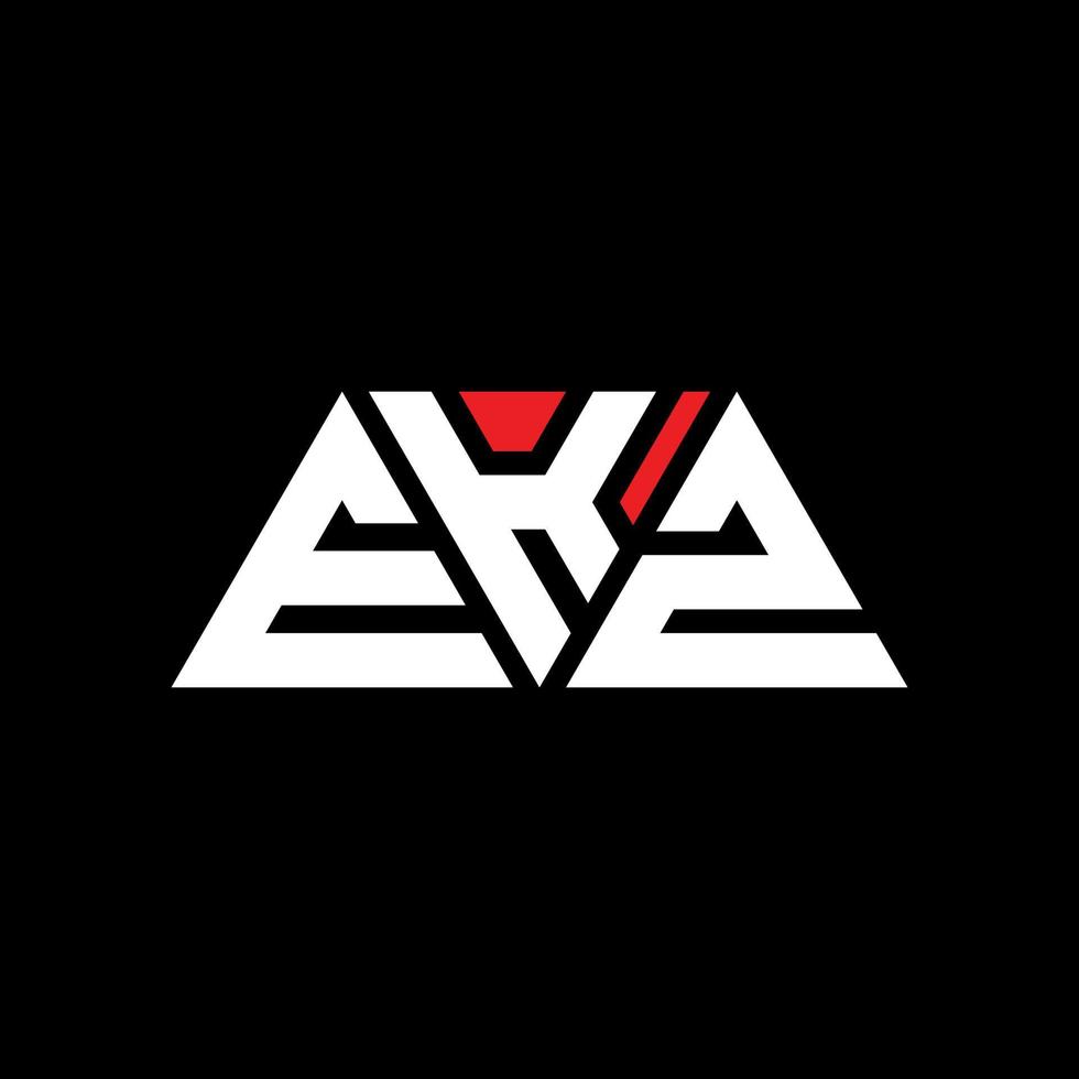Diseño de logotipo de letra triangular ekz con forma de triángulo. monograma de diseño del logotipo del triángulo ekz. plantilla de logotipo de vector de triángulo ekz con color rojo. logotipo triangular ekz logotipo simple, elegante y lujoso. ekz