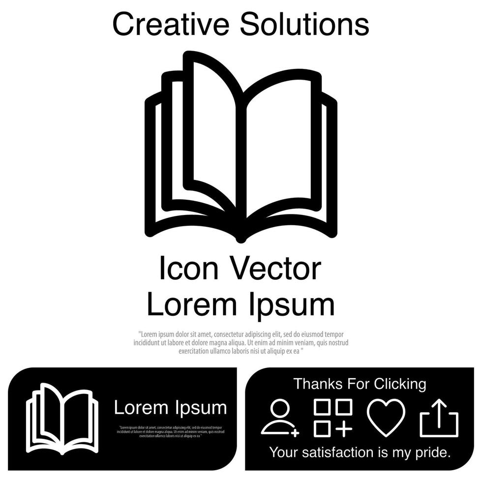 icono de libro abierto eps 10 vector