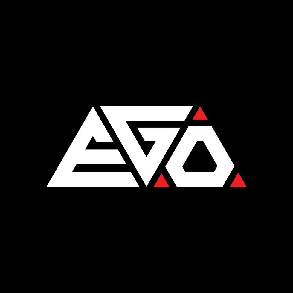 EGO triangle letter logo design with triangle shape. EGO triangle logo design monogram. EGO triangle vector logo template with red color. EGO triangular logo Simple, Elegant, and Luxurious Logo. EGO