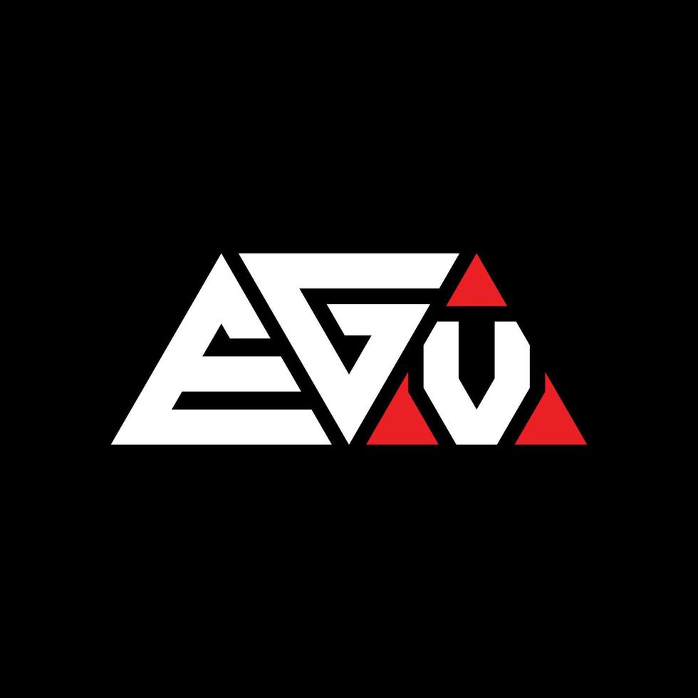 diseño de logotipo de letra triangular egv con forma de triángulo. monograma de diseño del logotipo del triángulo egv. plantilla de logotipo de vector de triángulo egv con color rojo. logo triangular egv logo simple, elegante y lujoso. por ejemplo