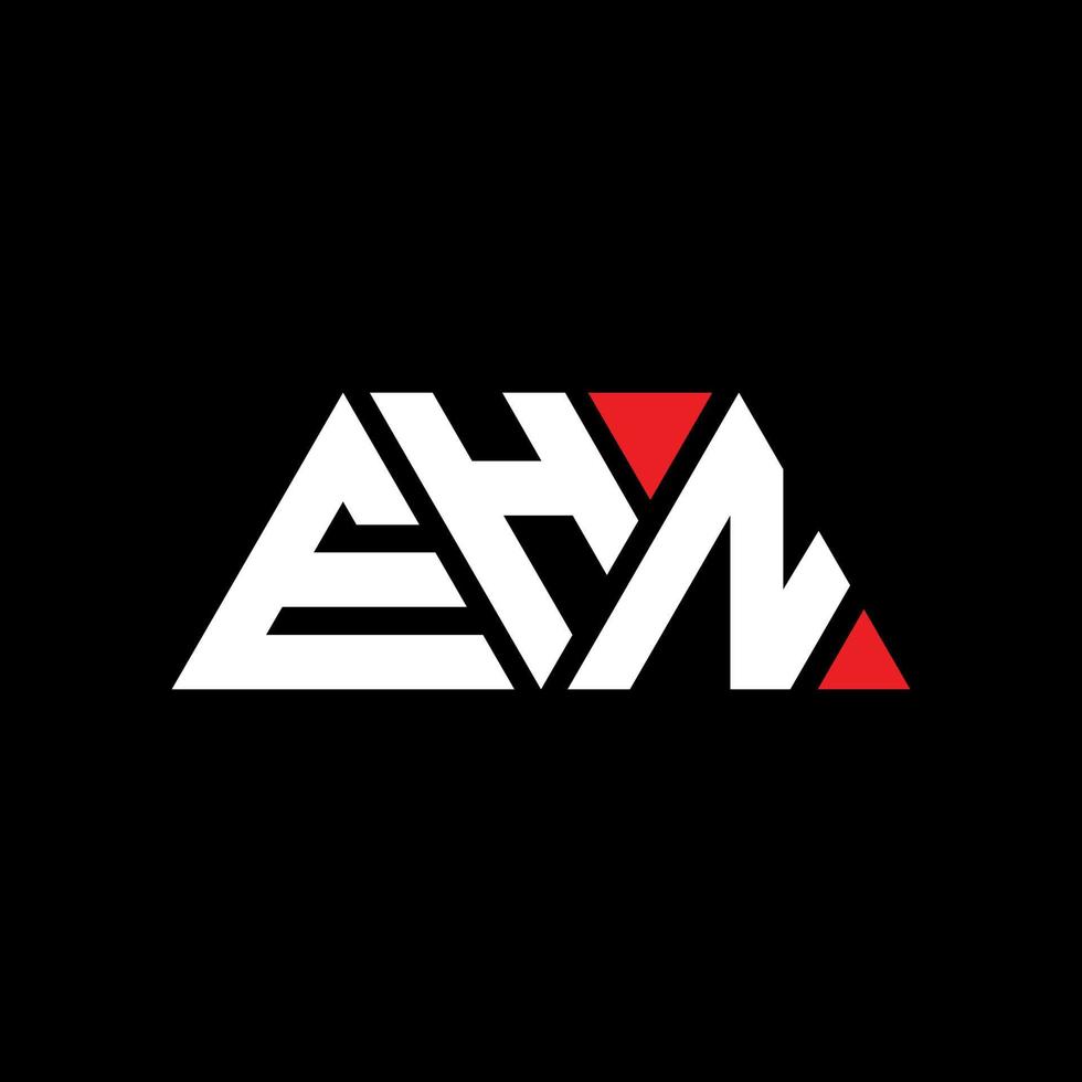 EHN triangle letter logo design with triangle shape. EHN triangle logo design monogram. EHN triangle vector logo template with red color. EHN triangular logo Simple, Elegant, and Luxurious Logo. EHN