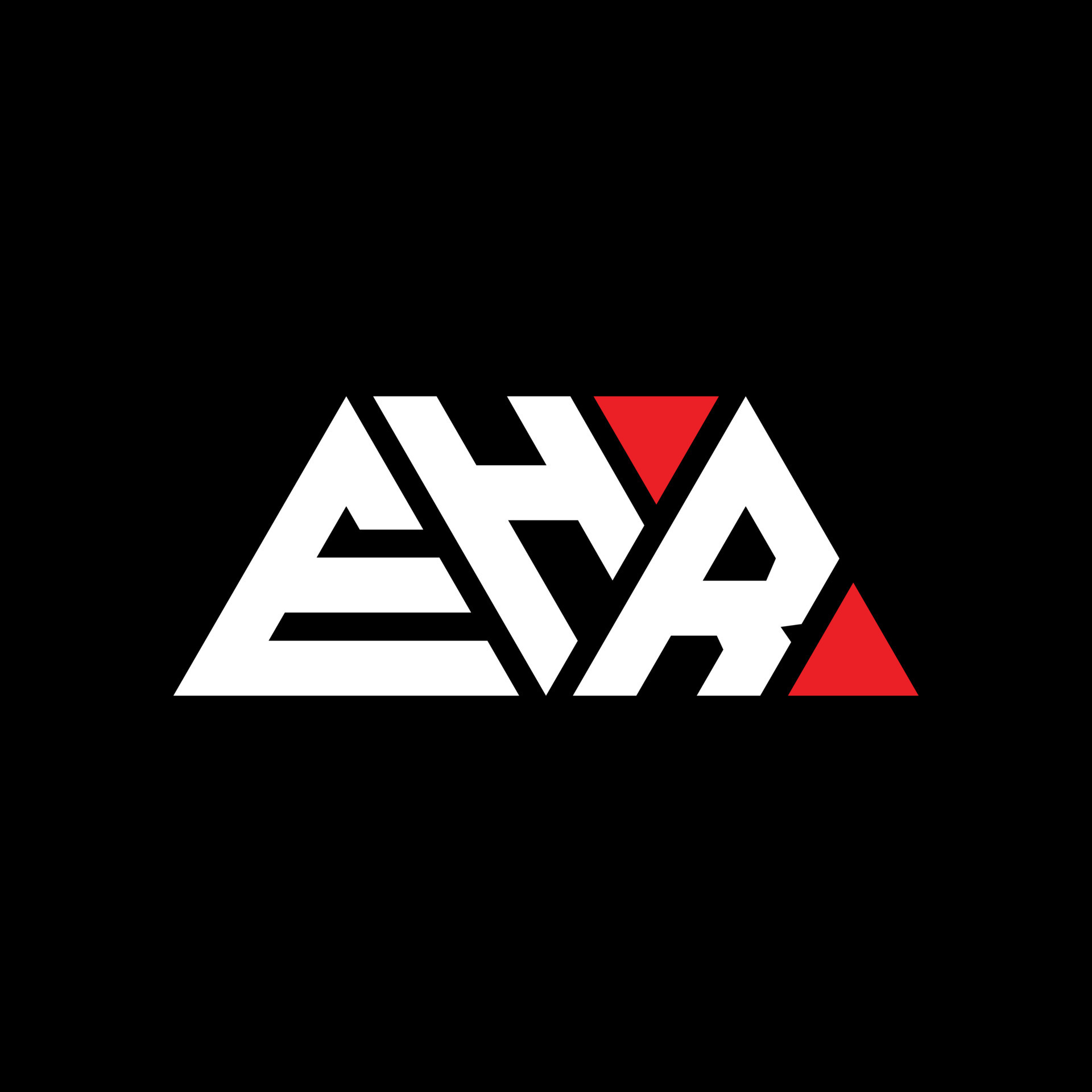 EHR triangle letter logo design with triangle shape EHR triangle logo