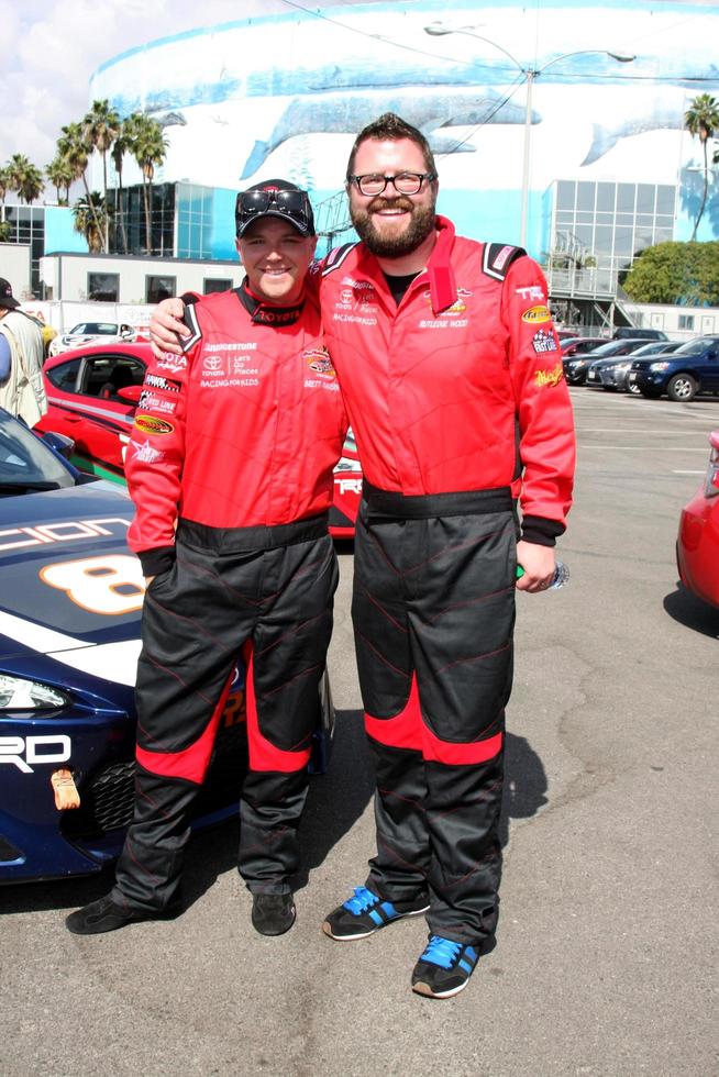 LOS ANGELES, FEB 7 -  Brett Davern, Rutledge Wood at the Toyota Grand Prix of Long Beach Pro Celebrity Race Press Day at the Grand Prix Compound on April 7, 2015 in Long Beach, CA photo