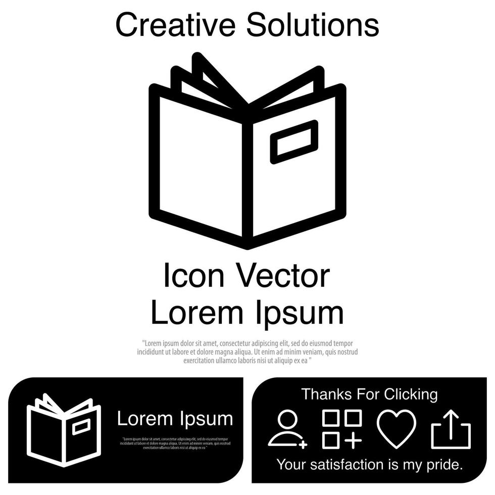 icono de libro abierto eps 10 vector