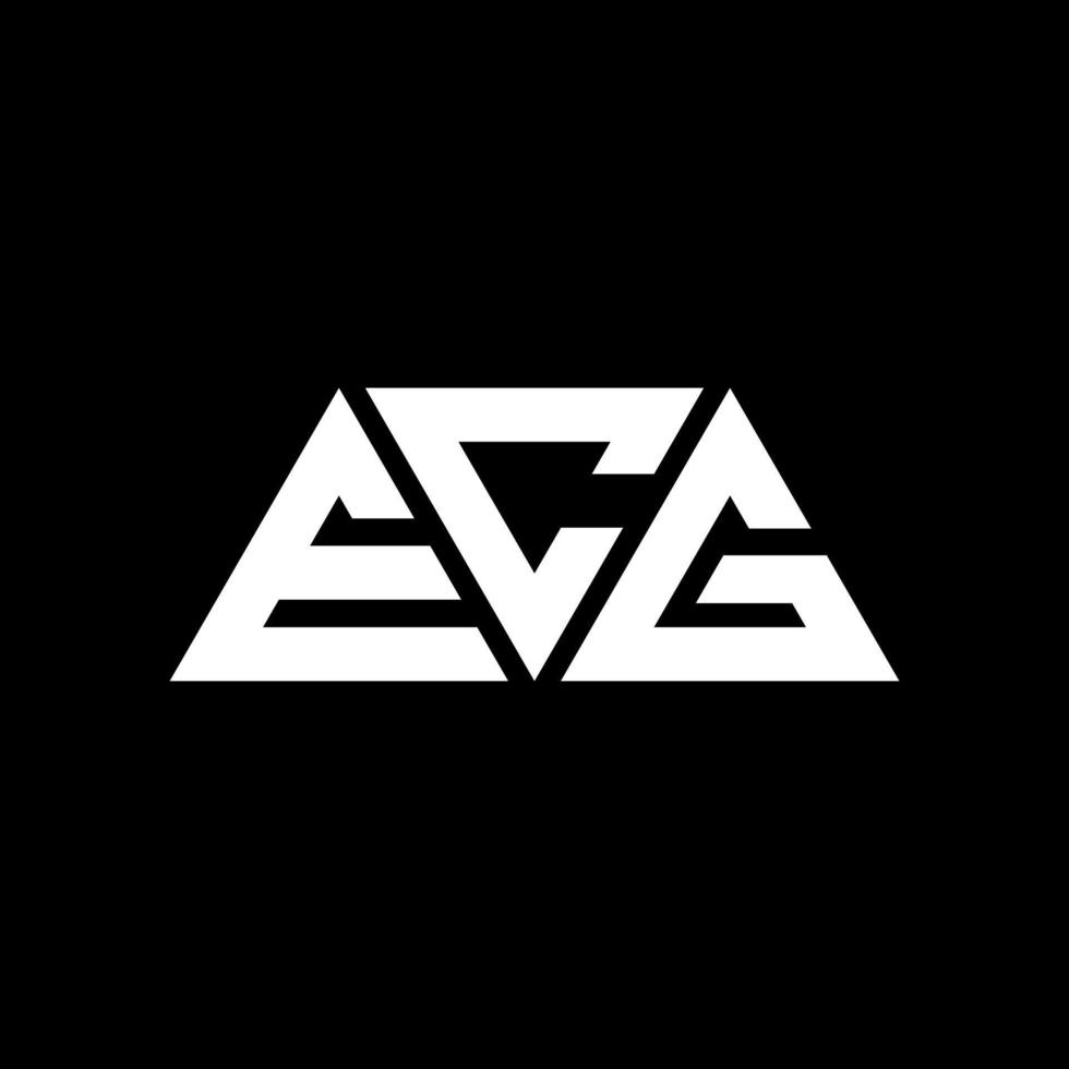 ECG triangle letter logo design with triangle shape. ECG triangle logo design monogram. ECG triangle vector logo template with red color. ECG triangular logo Simple, Elegant, and Luxurious Logo. ECG