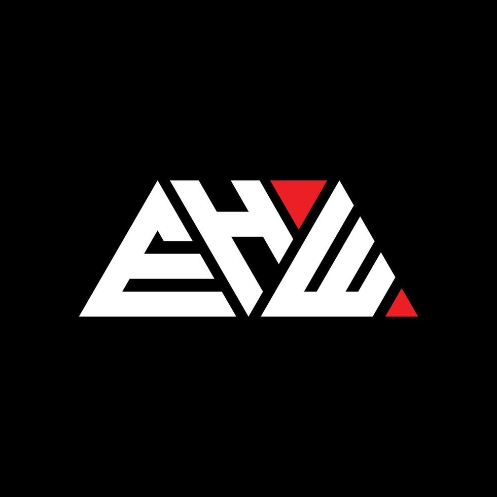 ehw diseño de logotipo de letra triangular con forma de triángulo. monograma de diseño de logotipo de triángulo ehw. plantilla de logotipo de vector de triángulo ehw con color rojo. logotipo triangular ehw logotipo simple, elegante y lujoso. ehw