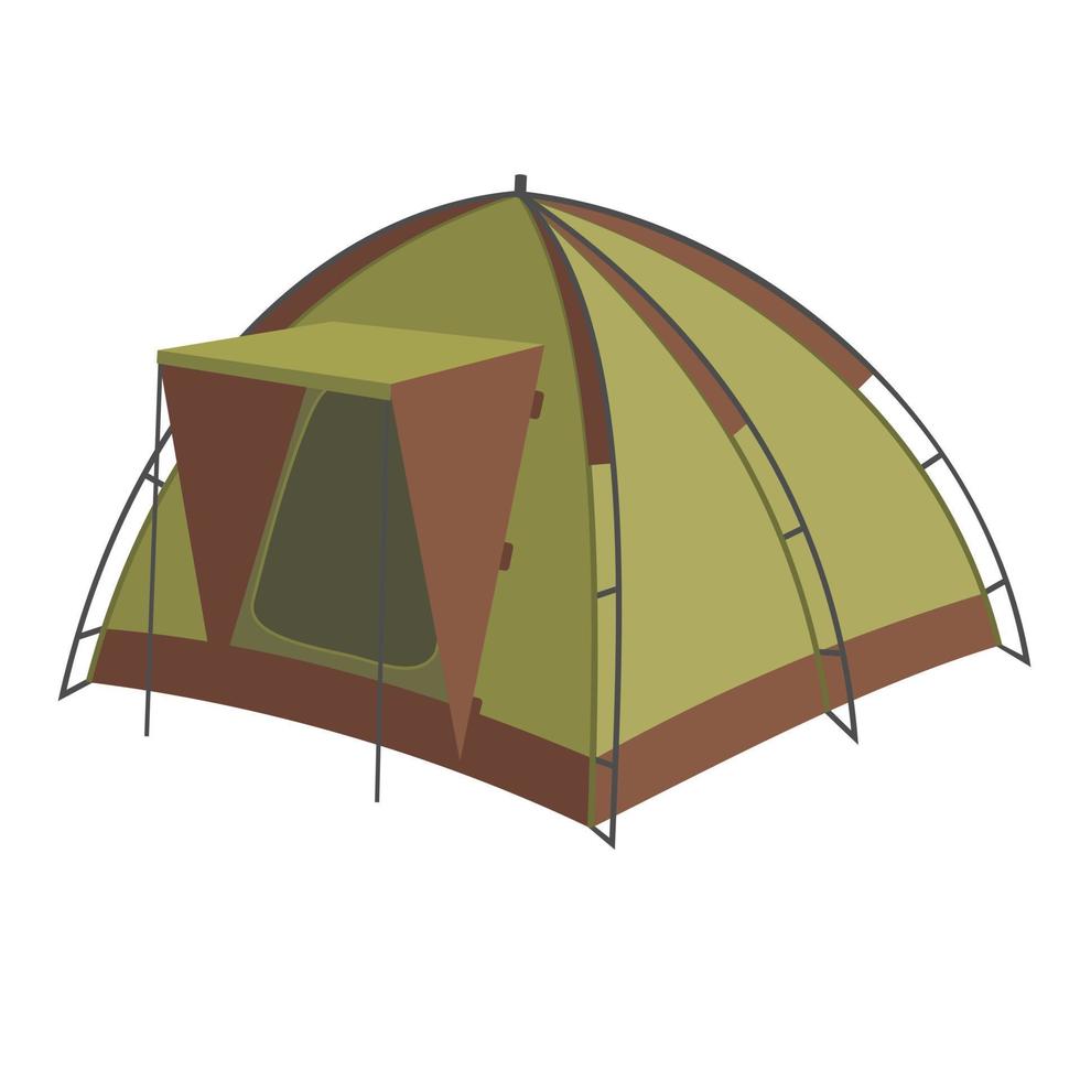 Green camping tent. vector