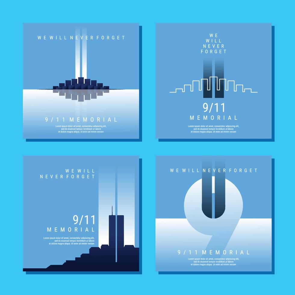 911 Memorial Posts vector