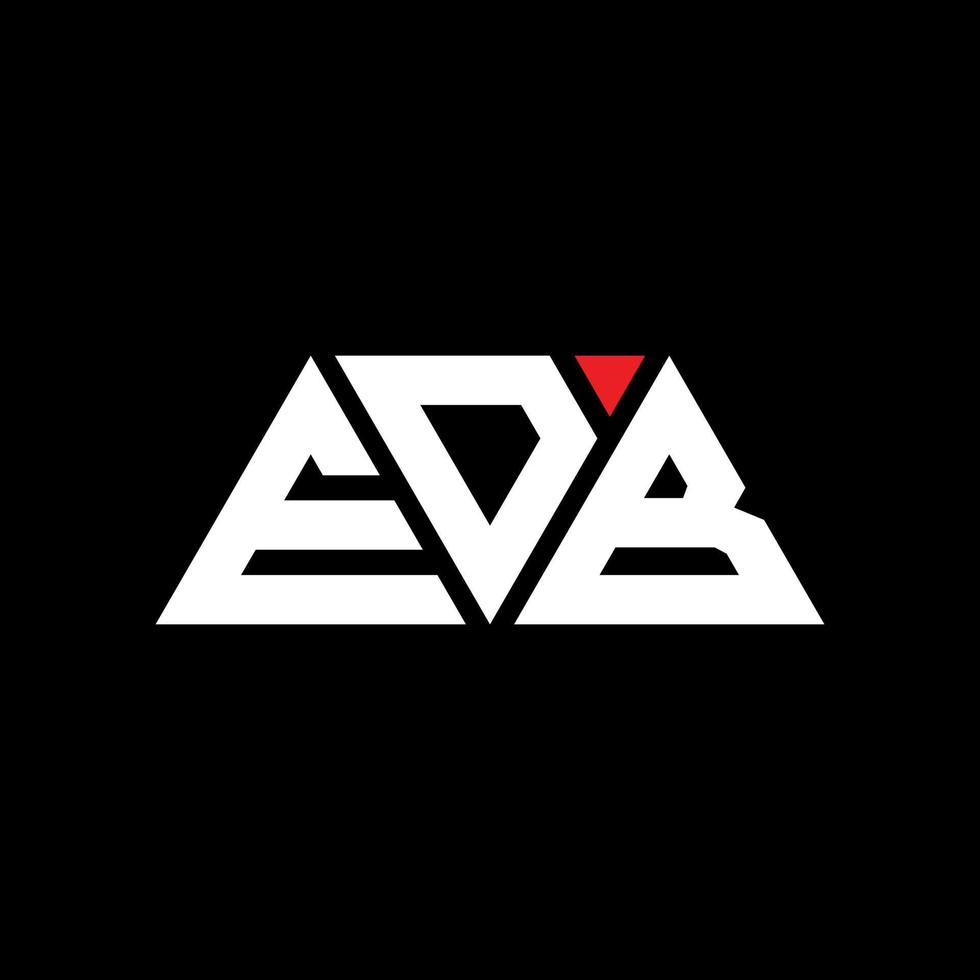 EDB triangle letter logo design with triangle shape. EDB triangle logo design monogram. EDB triangle vector logo template with red color. EDB triangular logo Simple, Elegant, and Luxurious Logo. EDB