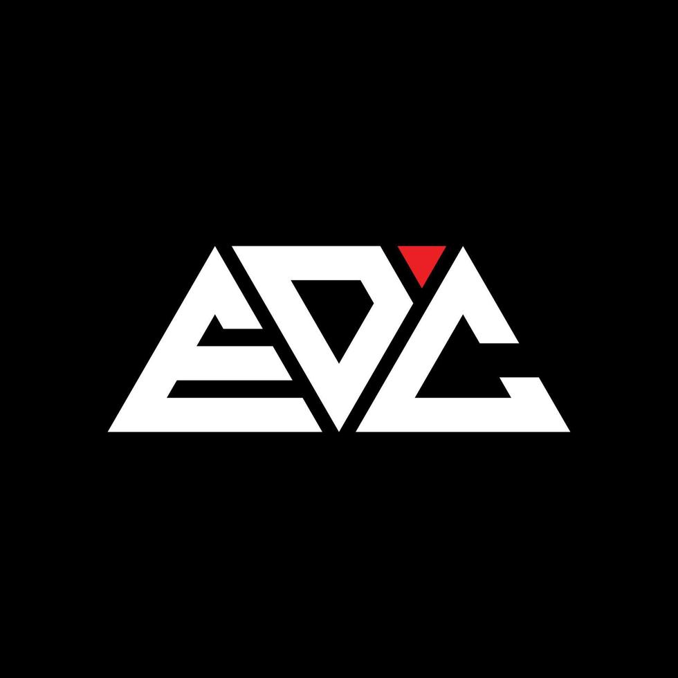 diseño de logotipo de letra triangular edc con forma de triángulo. monograma de diseño de logotipo de triángulo edc. plantilla de logotipo de vector de triángulo edc con color rojo. logotipo triangular edc logotipo simple, elegante y lujoso. EDC