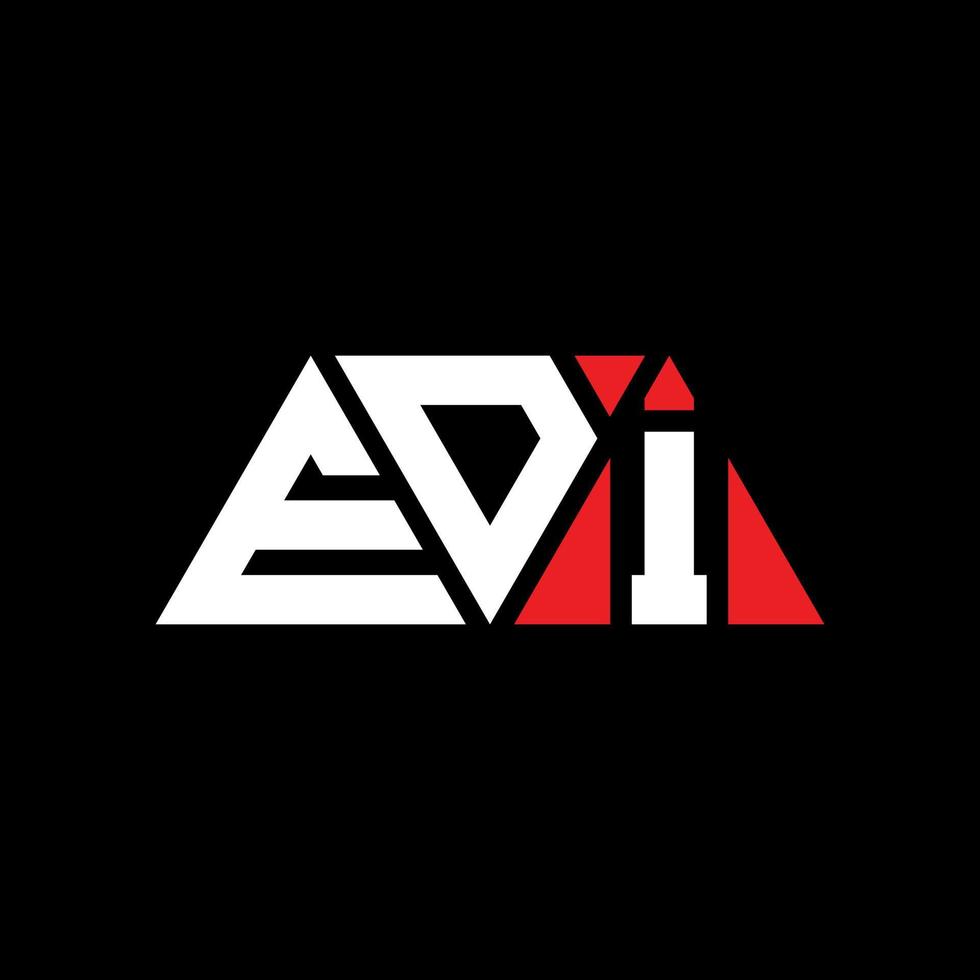 EDI triangle letter logo design with triangle shape. EDI triangle logo design monogram. EDI triangle vector logo template with red color. EDI triangular logo Simple, Elegant, and Luxurious Logo. EDI